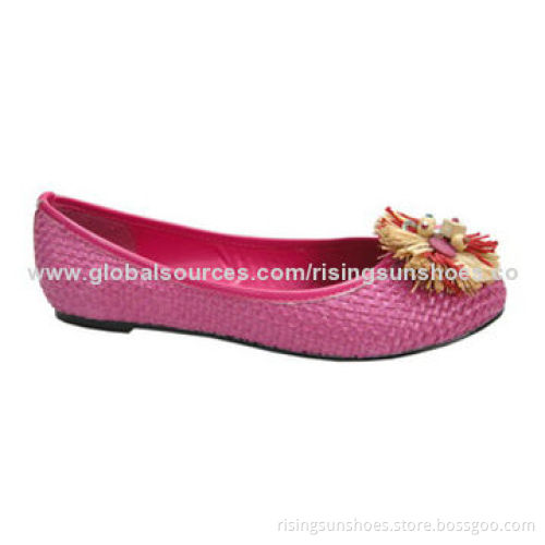 Women's Flat Casual Shoes, Upper with Flower Decoration, in Various Designs/Colors/Sizes